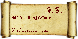 Hász Benjámin névjegykártya
