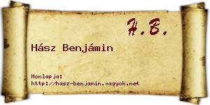 Hász Benjámin névjegykártya