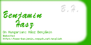 benjamin hasz business card